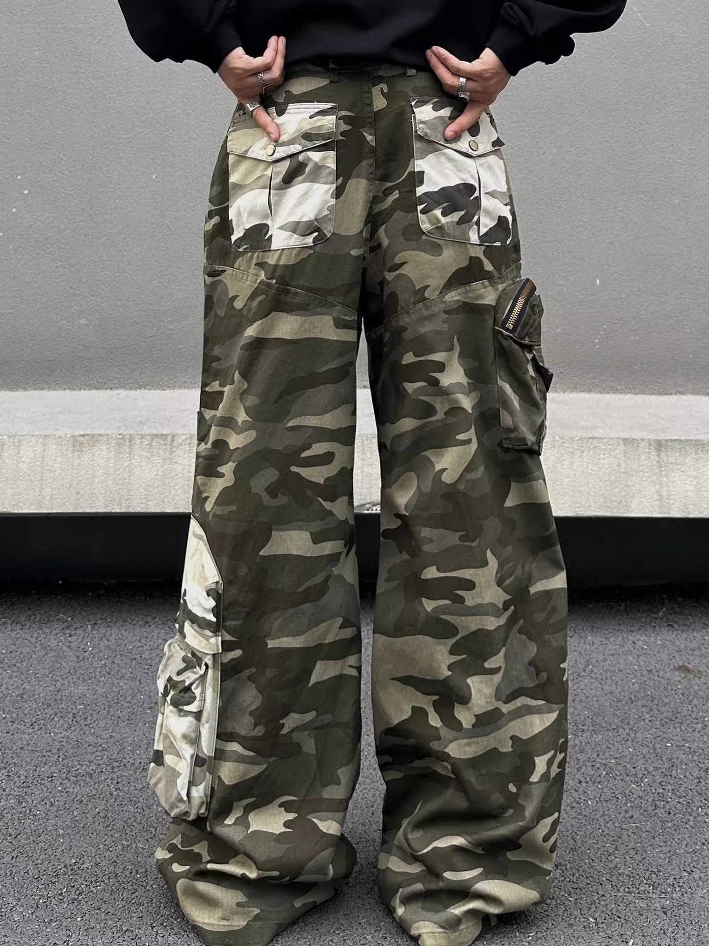 Camouflage Retro Straight Casual Pants