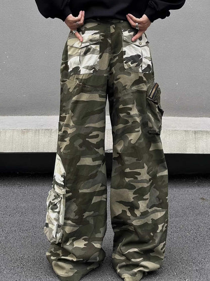 Camouflage Retro Straight Casual Pants