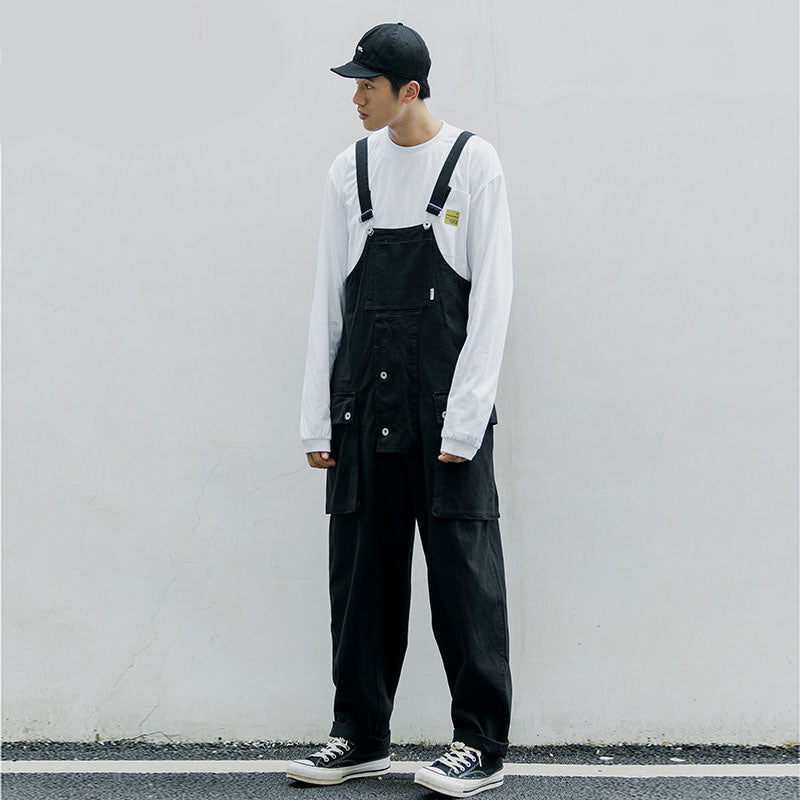 Retro wide-leg straight pants