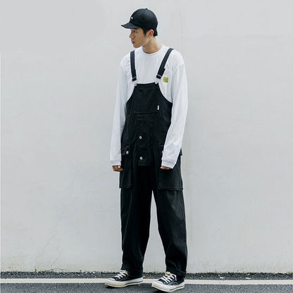 Retro wide-leg straight pants