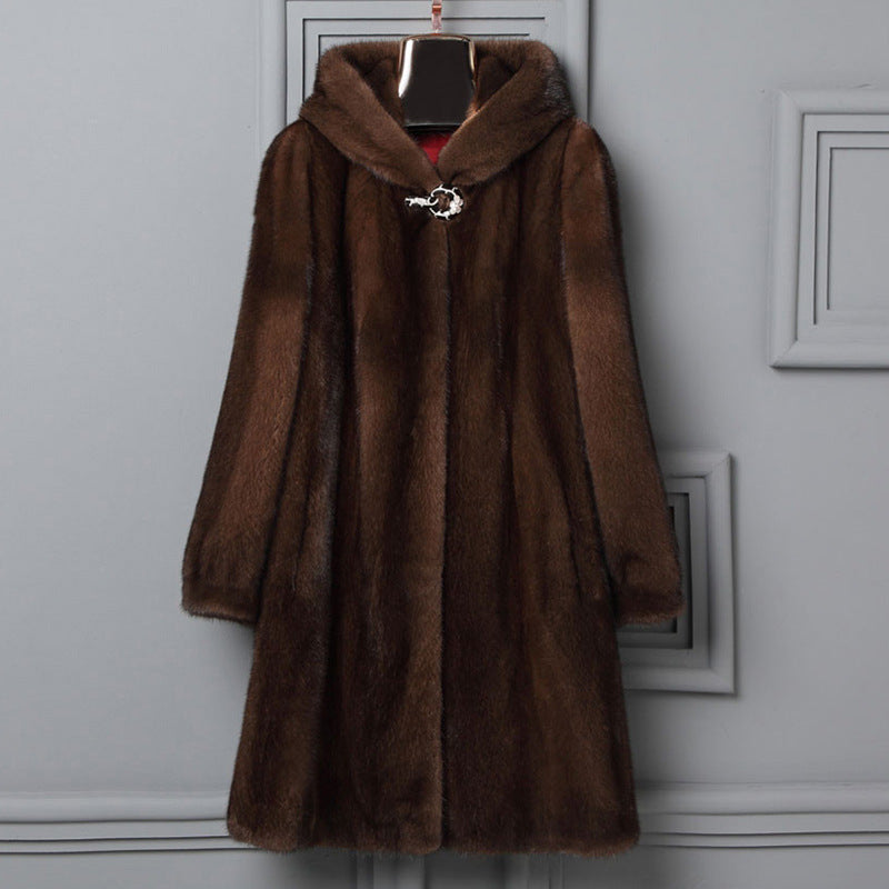Fur Hooded Casual Coat