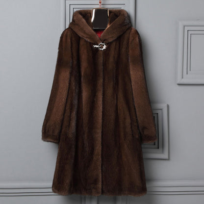 Fur Hooded Casual Coat