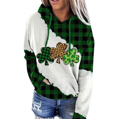Women Lucky Clover Print Sweatshirts