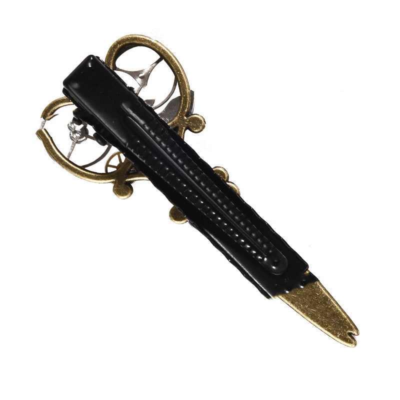 Steampunk Vintage Gear Scissors Brooch