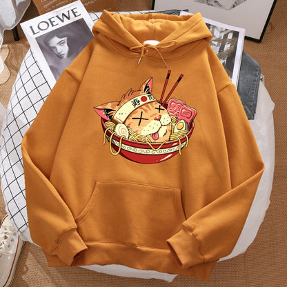 Japanese Ramen Samurai Cat Hoodie