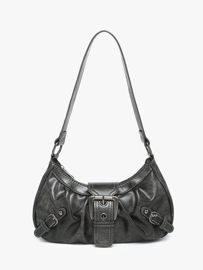 Vintage Two-tone Leather Shoulder Bag
