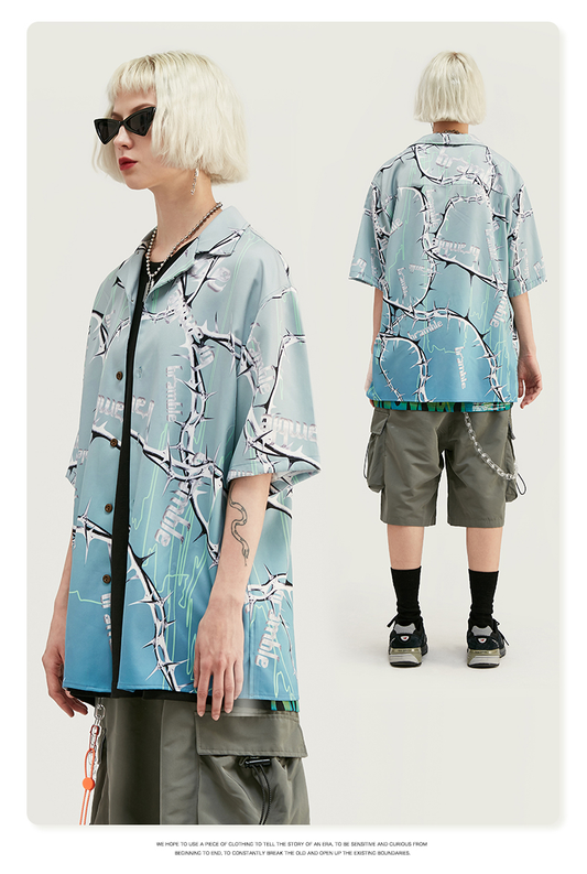 Hawaiian Digital printed men's streetwear shirt