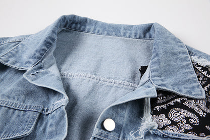 Women's Vintage Patchwork Denim Jacket