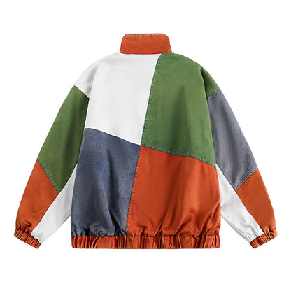 Irregular Color Contrast Patchwork Jacket