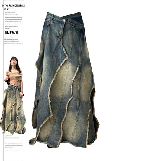 Cross Denim Long Skirts