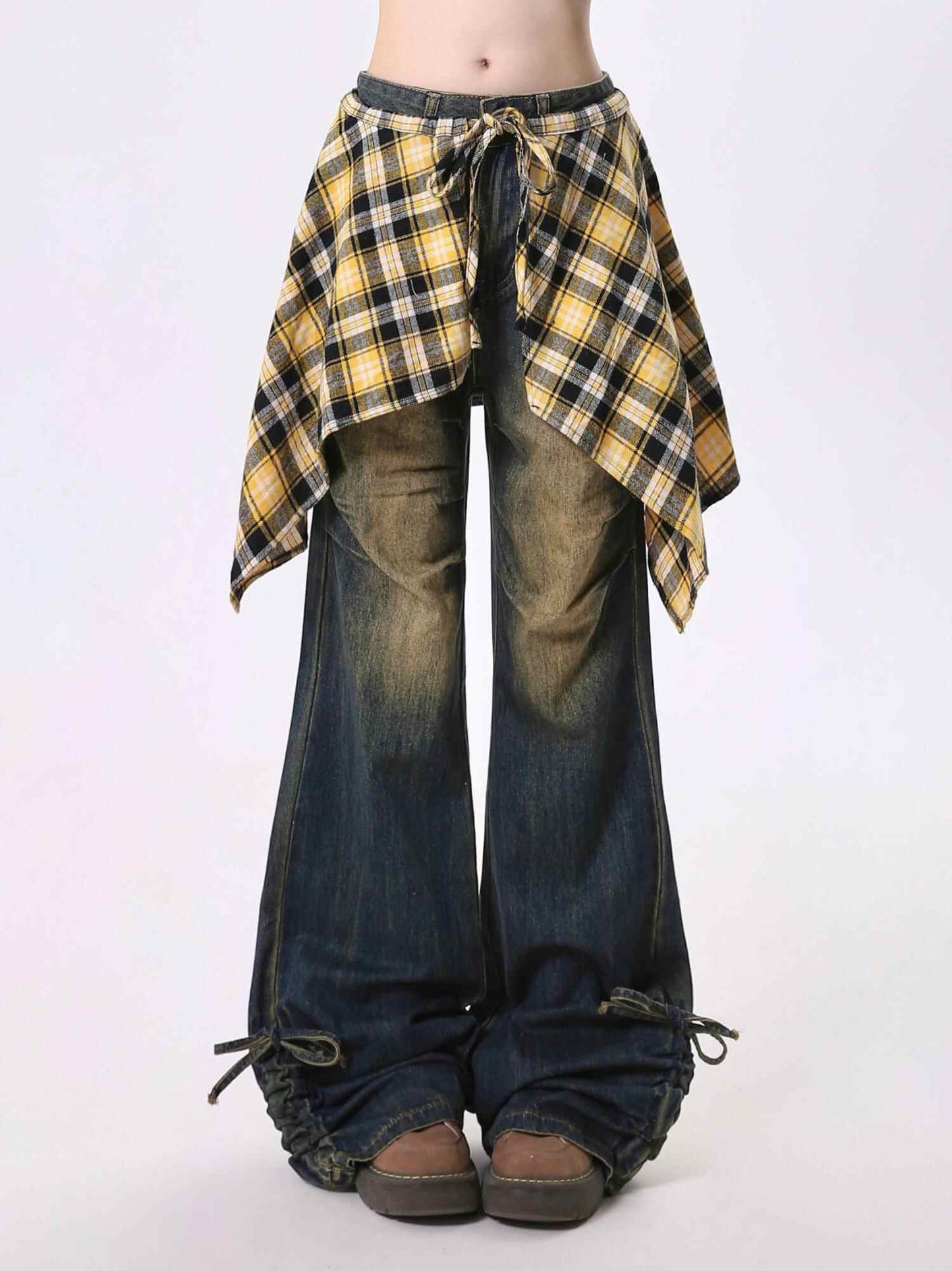 Skirt Swing Outside Casual Bootcut Pants