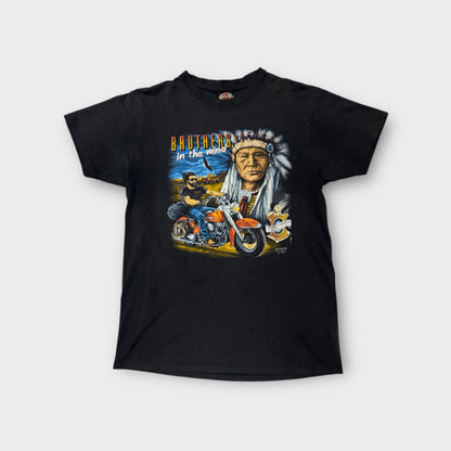 Vintage 1990 3D Emblem Harley-Davidson “Brothers In The Wind” Biker T-Shirt Men’s L Hollywood CA