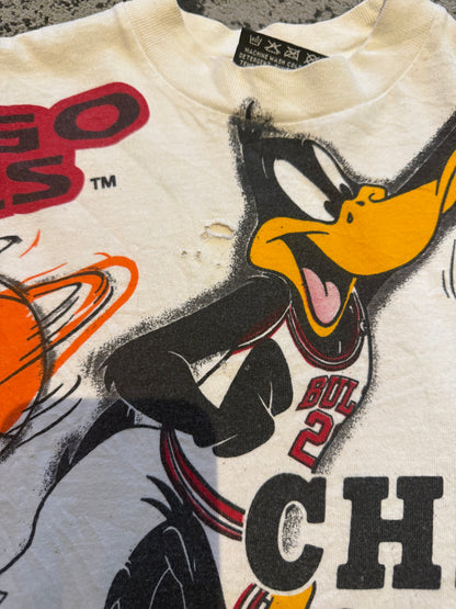 Vintage 1993 Chicago Bulls Daffy Duck Warner Bros NBA Changes Tee Jordan Rare