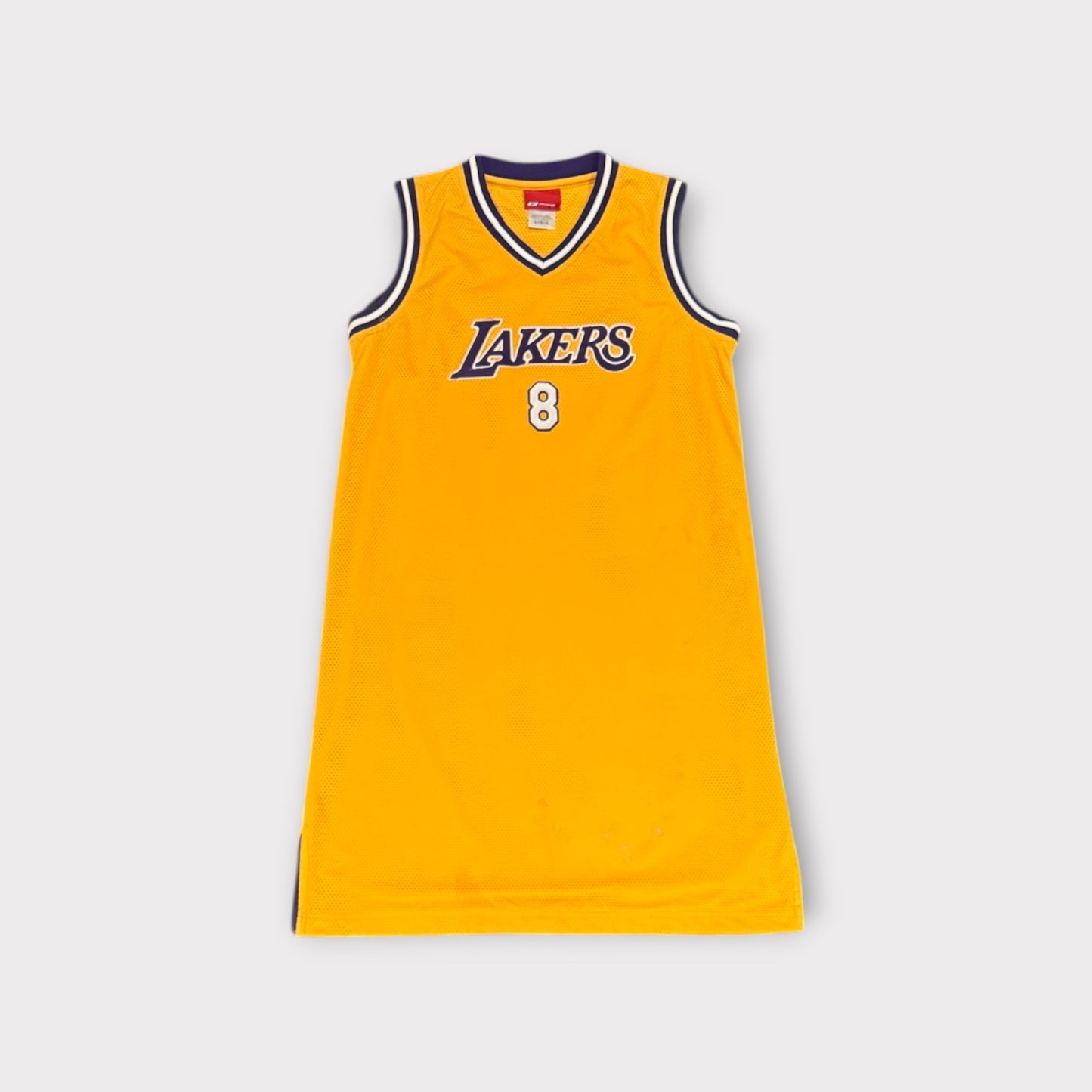 Vintage Kobe Bryant Lakers Gold Jersey Dress Reebok Womens Number 8 Rare Y2K NBA Streetwear Size Large