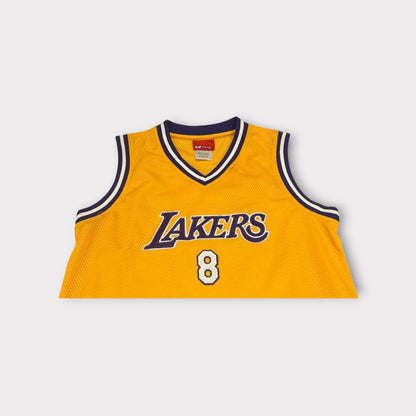 Vintage Kobe Bryant Lakers Gold Jersey Dress Reebok Womens Number 8 Rare Y2K NBA Streetwear Size Large