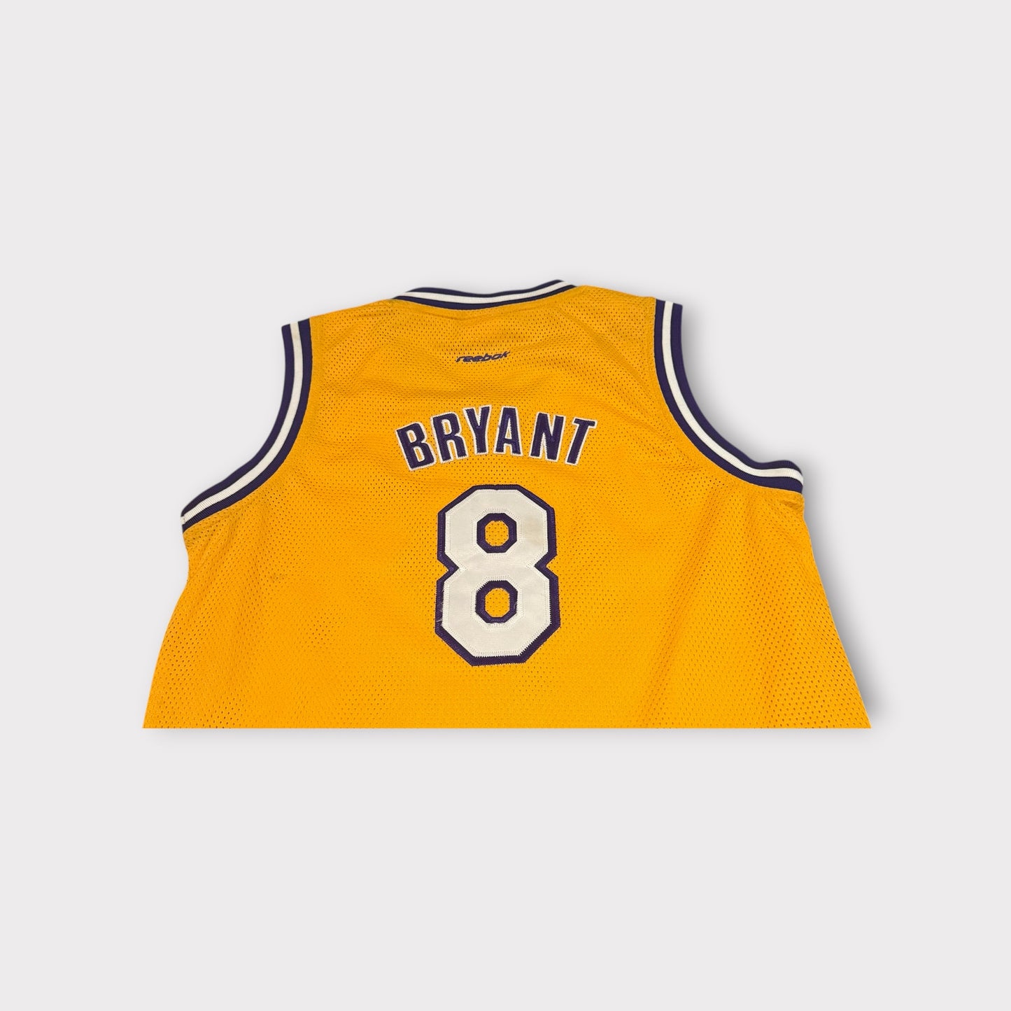 Vintage Kobe Bryant Lakers Gold Jersey Dress Reebok Womens Number 8 Rare Y2K NBA Streetwear Size Large