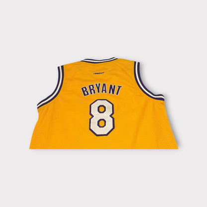 Vintage Kobe Bryant Lakers Gold Jersey Dress Reebok Womens Number 8 Rare Y2K NBA Streetwear Size Large