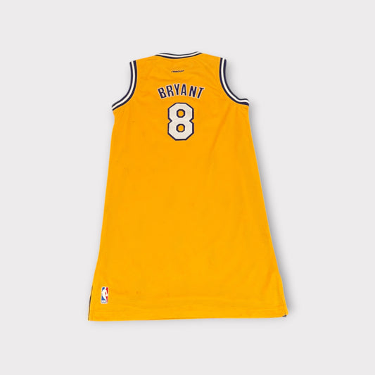 Vintage Kobe Bryant Lakers Gold Jersey Dress Reebok Womens Number 8 Rare Y2K NBA Streetwear Size Large