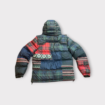 Polo Ralph Lauren Gorham Patchwork Down Puffer Jacket Aztec Plaid Mens Size M Rare