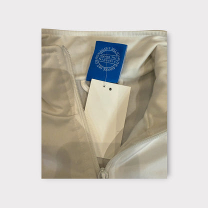 Adidas White and Blue 3-Stripes Bomber Jacket Zip Front Mens Size M