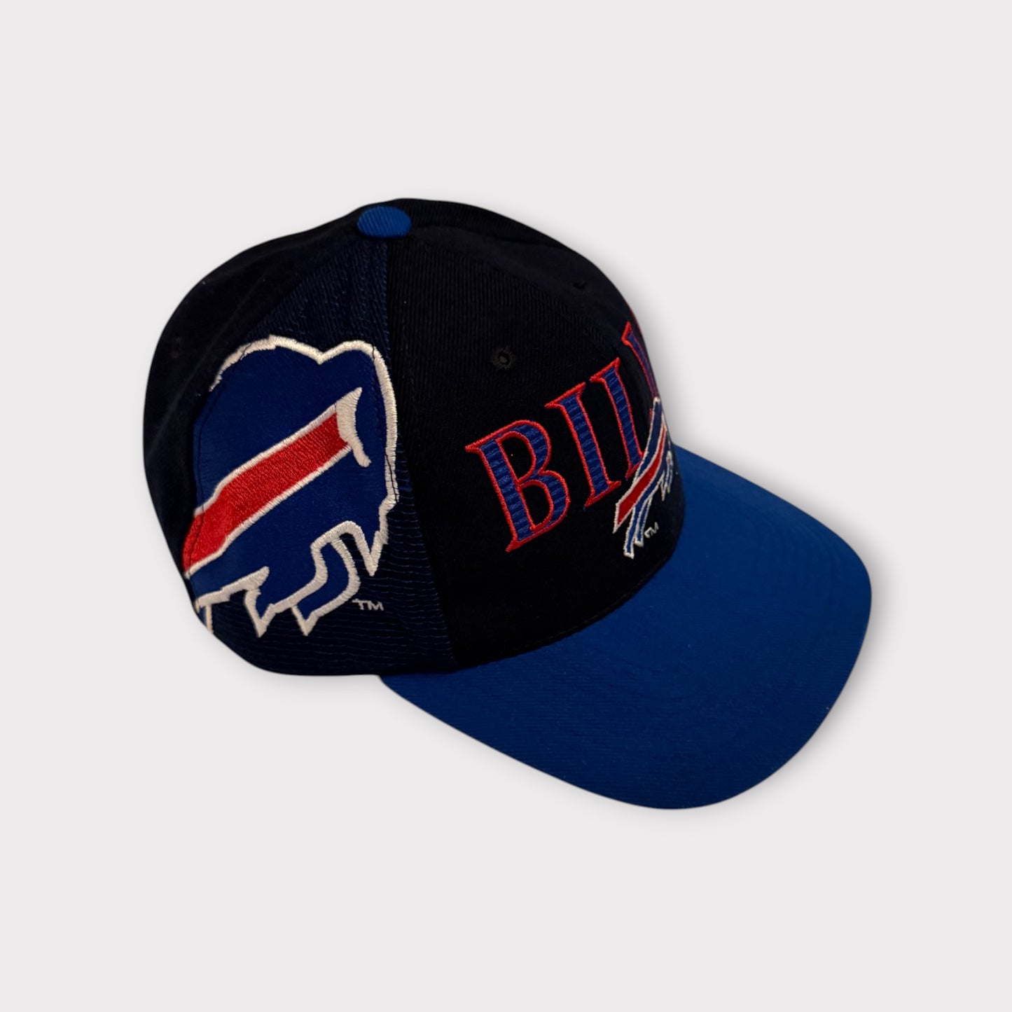 Vintage 90’s Buffalo Bills Shadow Fiber Optic Snapback Hat Sports Specialties NFL Black Cap