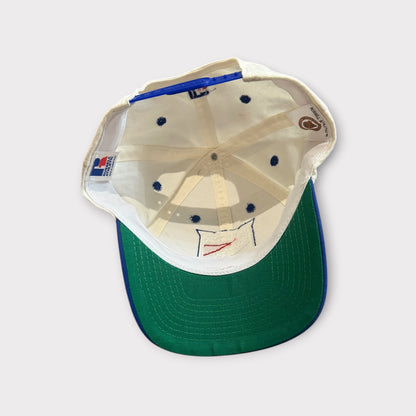 Vintage 90s New York Rangers Snapback Hat NHL Blue Red Spellout Adjustable Cap NWT