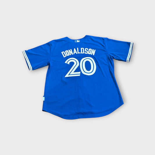 Vintage Majestic Josh Donaldson Toronto Blue Jays Jersey 20 Mens Size 50 Blue MLB