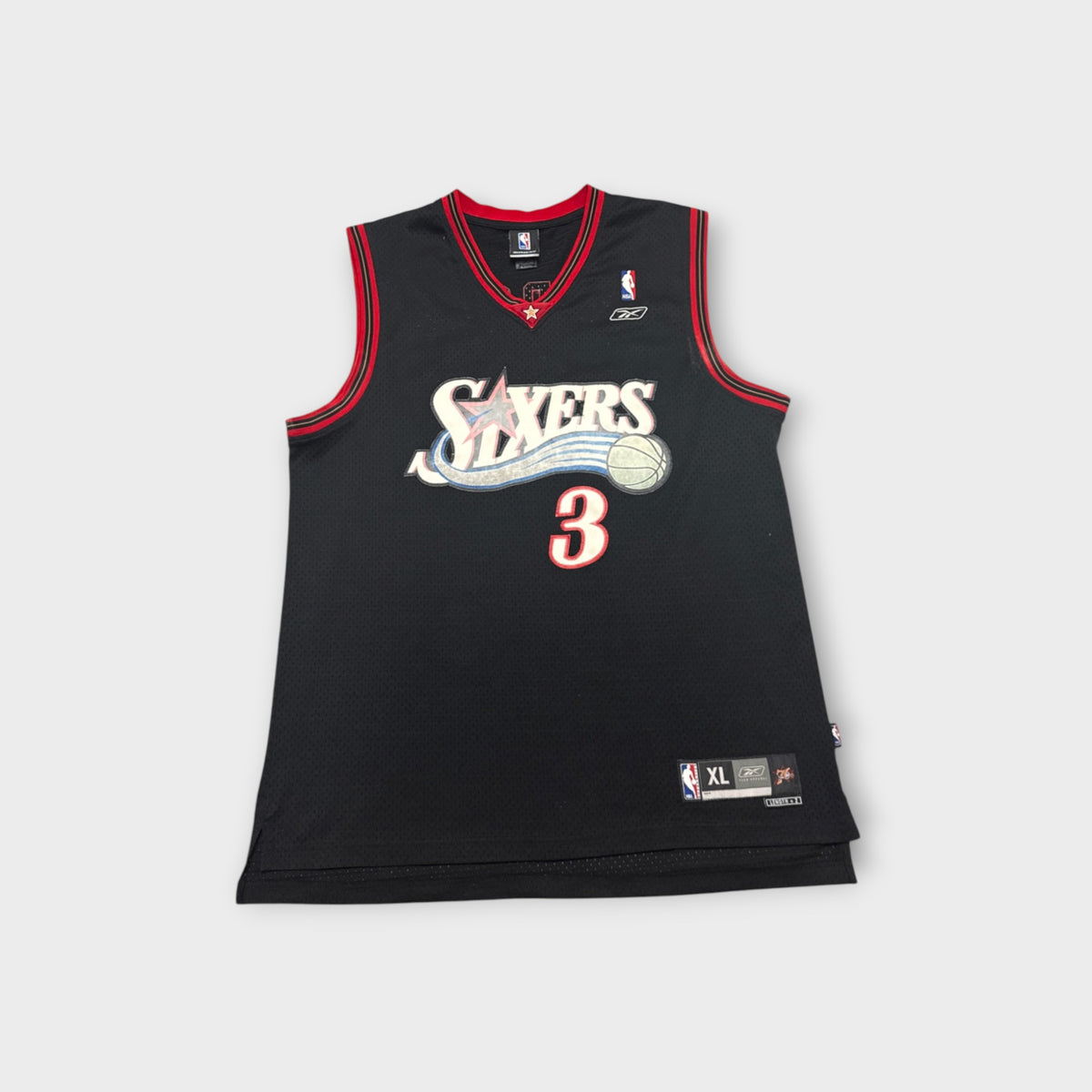 Rare Authentic Allen Iverson Philadelphia 76ers Reebok Swingman Jersey Size 48 XL