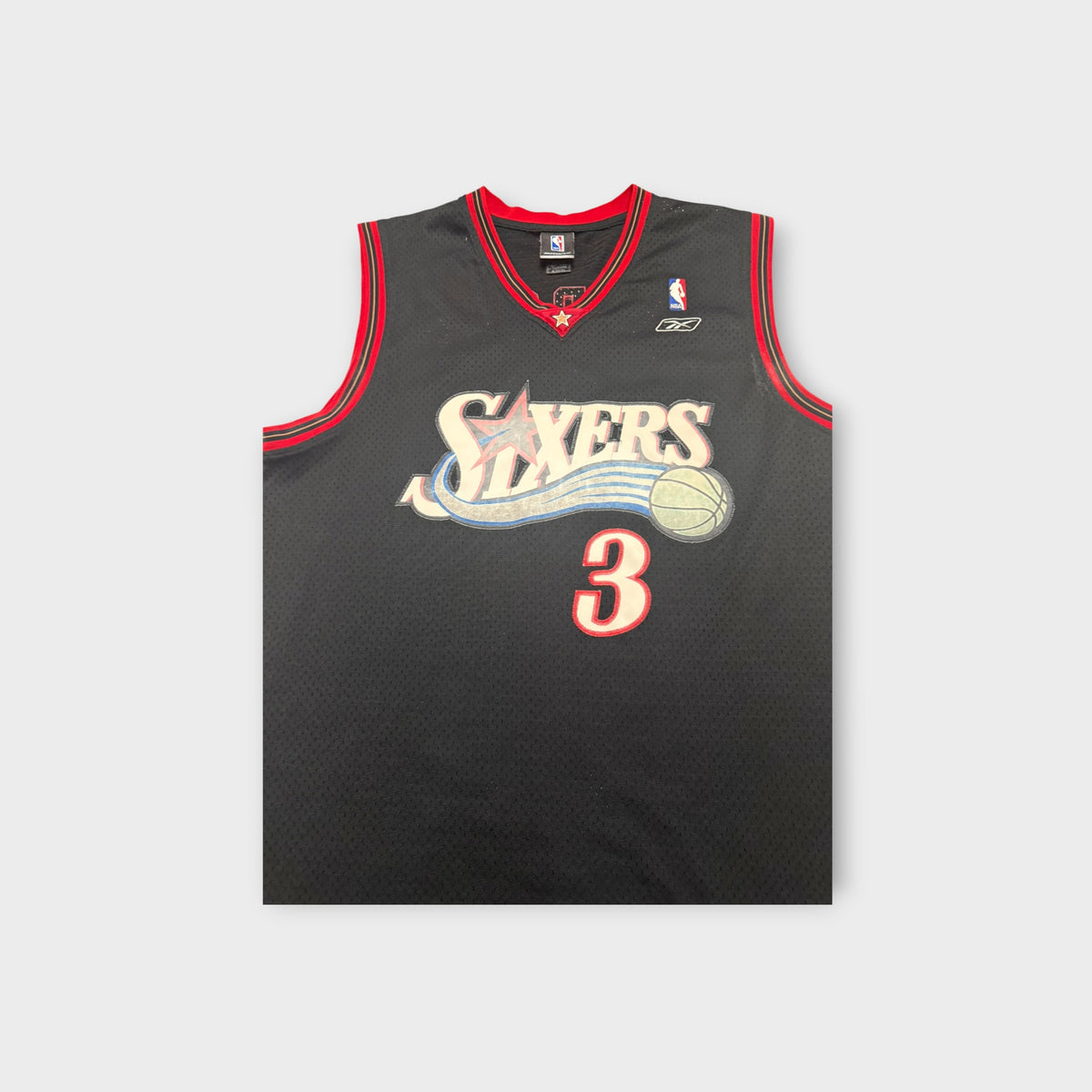 Rare Authentic Allen Iverson Philadelphia 76ers Reebok Swingman Jersey Size 48 XL