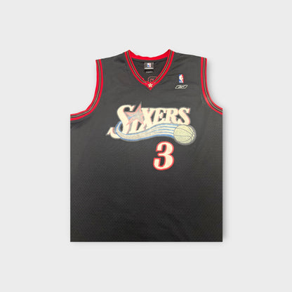 Rare Authentic Allen Iverson Philadelphia 76ers Reebok Swingman Jersey Size 48 XL