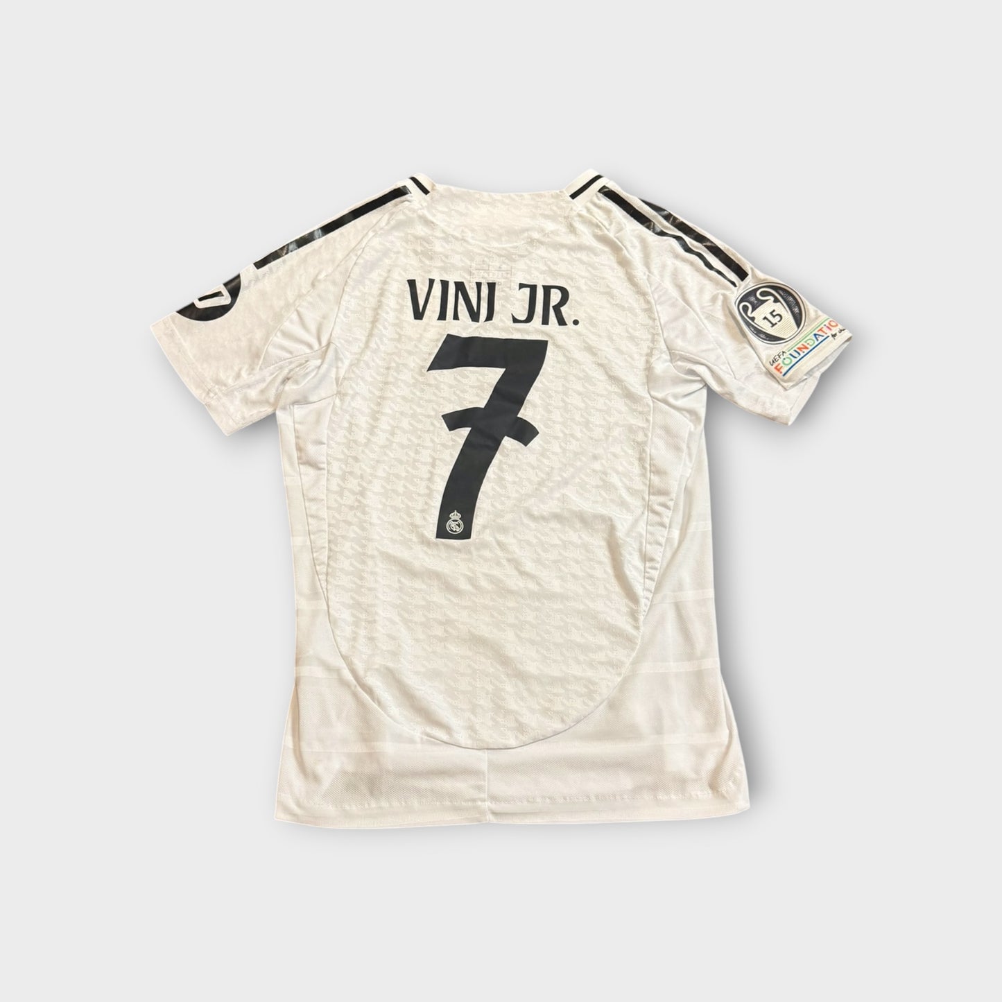 Real Madrid 2024/2025 Vini Jr #7 Home Jersey White Adidas UCL Size Small