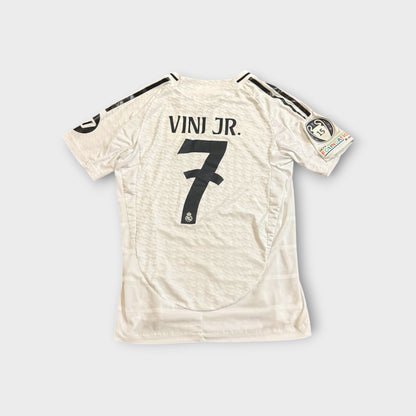 Real Madrid 2024/2025 Vini Jr #7 Home Jersey White Adidas UCL Size Small