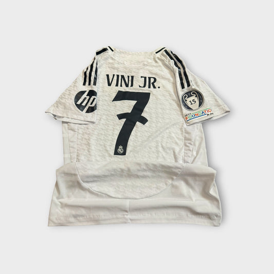 Real Madrid 2024/2025 Vini Jr #7 Home Jersey White Adidas UCL Size Small