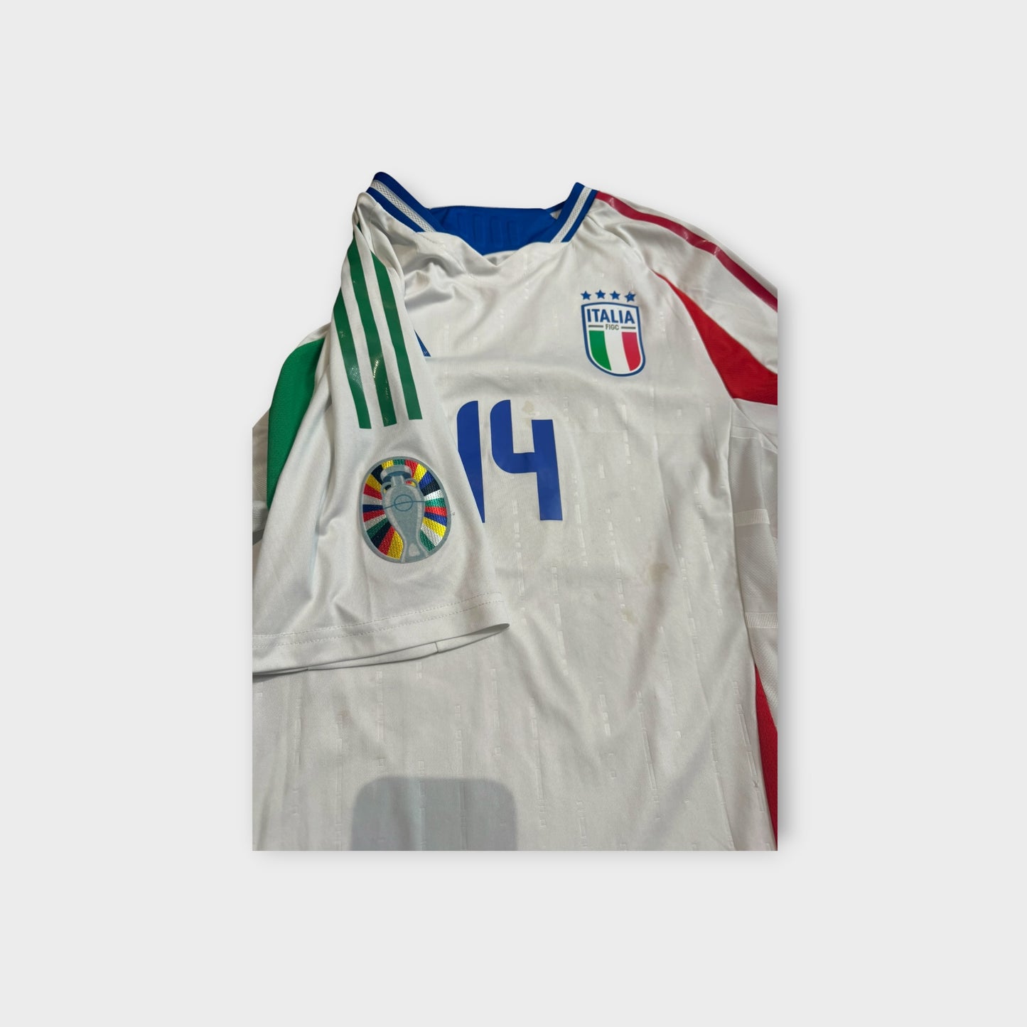 Italy 2024 Away Euro Player Version Jersey Chiesa #14 Size XL