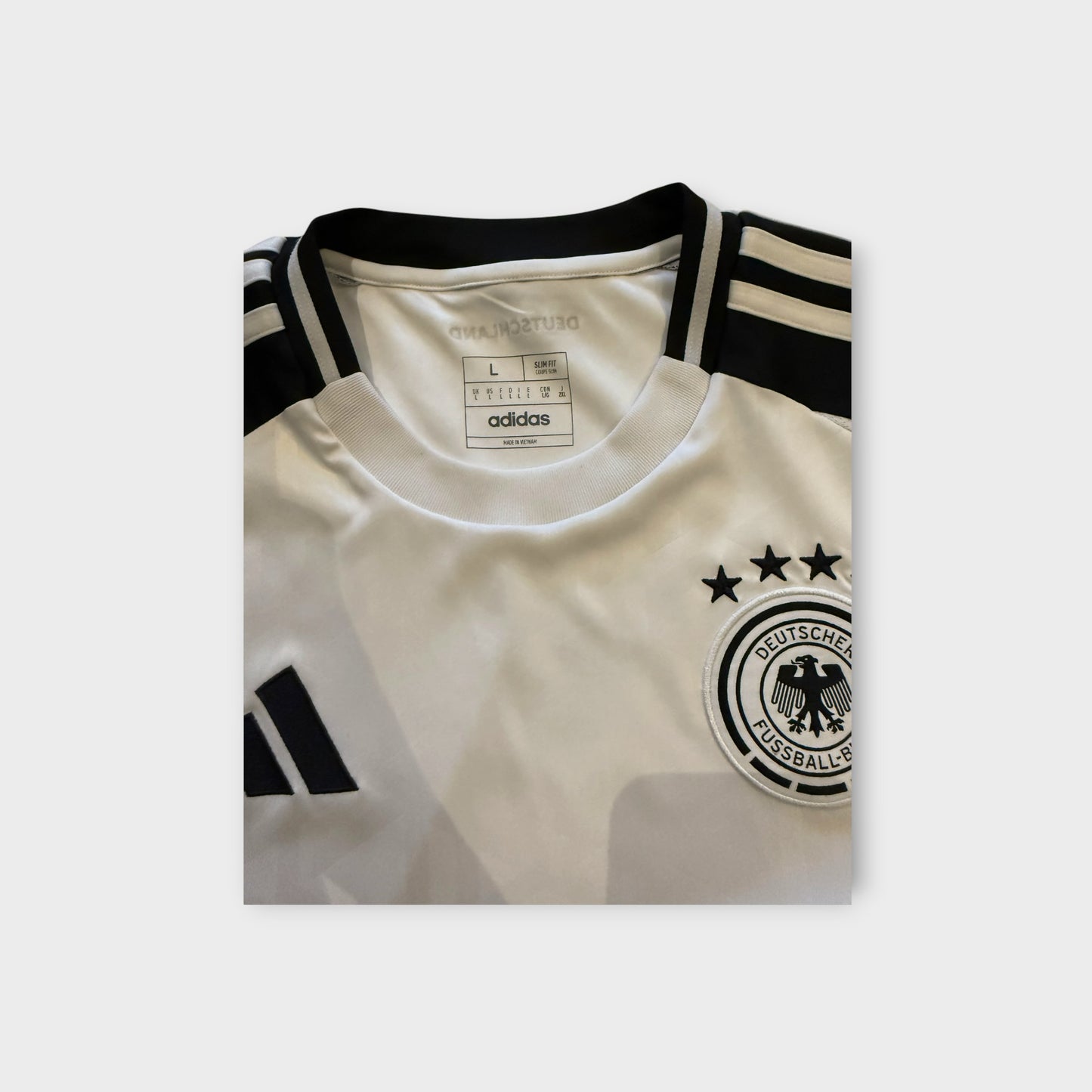 Germany National Team 2024 Home Soccer Jersey Adidas Men Size Large White Football Shirt