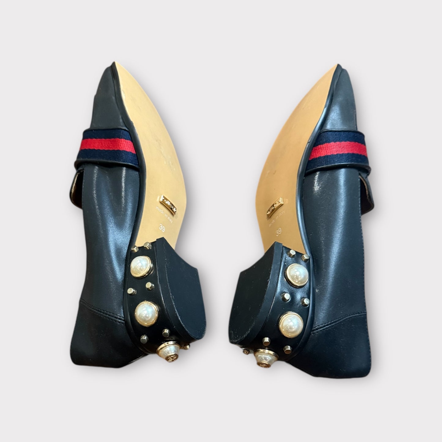 Gucci Peyton GG Pearl Loafers – Black – Size 39 – Luxury Designer Shoes