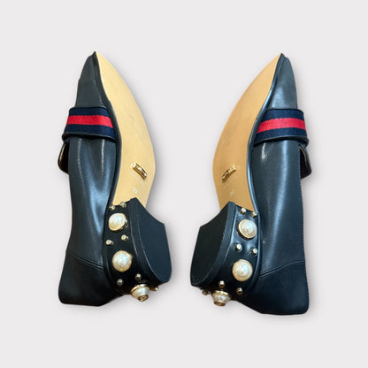 Gucci Peyton GG Pearl Loafers – Black – Size 39 – Luxury Designer Shoes