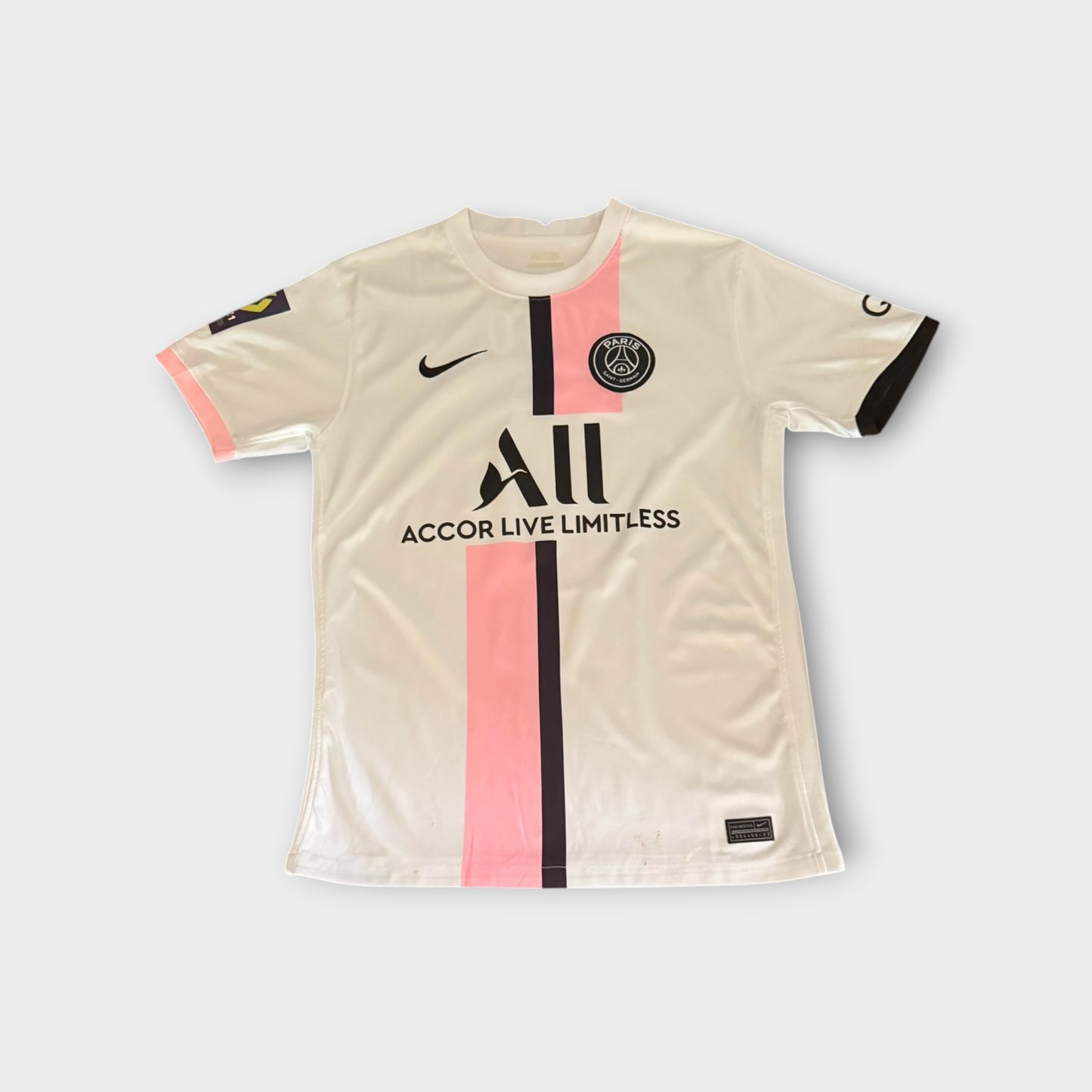 Nike PSG #10 Vato Jersey 2021-22 Paris Saint Germain White Pink Soccer Shirt Men’s Size Small