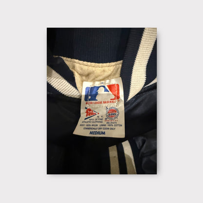 Vintage New York Yankees Satin Jacket – Felco Made in USA – Navy Blue – Medium
