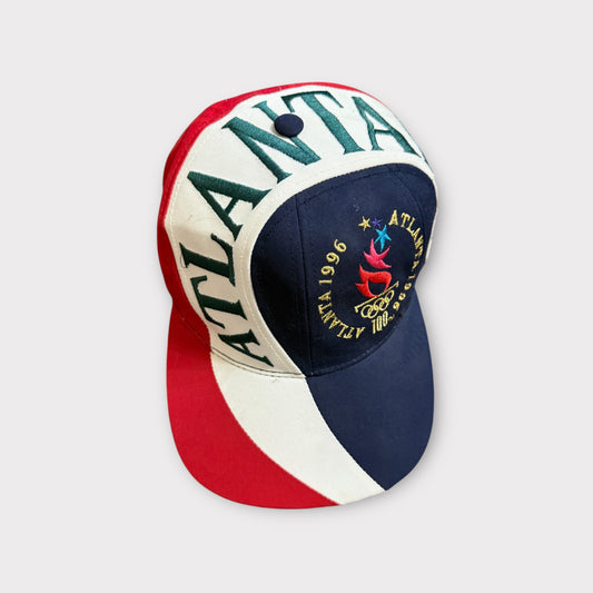 Vintage Atlanta 1996 Olympic Torch Logo Snapback Cap Hat Heavily Embroidered