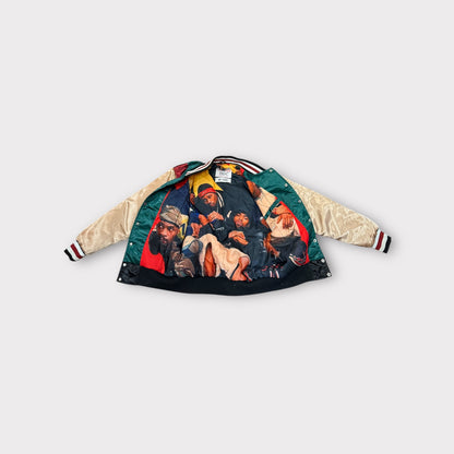 Wu-Tang Headgear Classics Olive Satin Graphic Lined Varsity Size Small