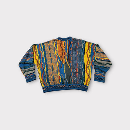 Vintage Coogi "Blues" 3D Knit Sweater – 90s Australian Classic