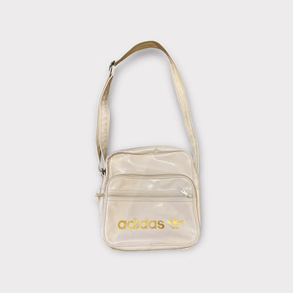 Adidas Originals Vintage Unisex Messenger Bag White Gold Trefoil Logo Shoulder Retro