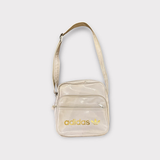 Adidas Originals Vintage Unisex Messenger Bag White Gold Trefoil Logo Shoulder Retro