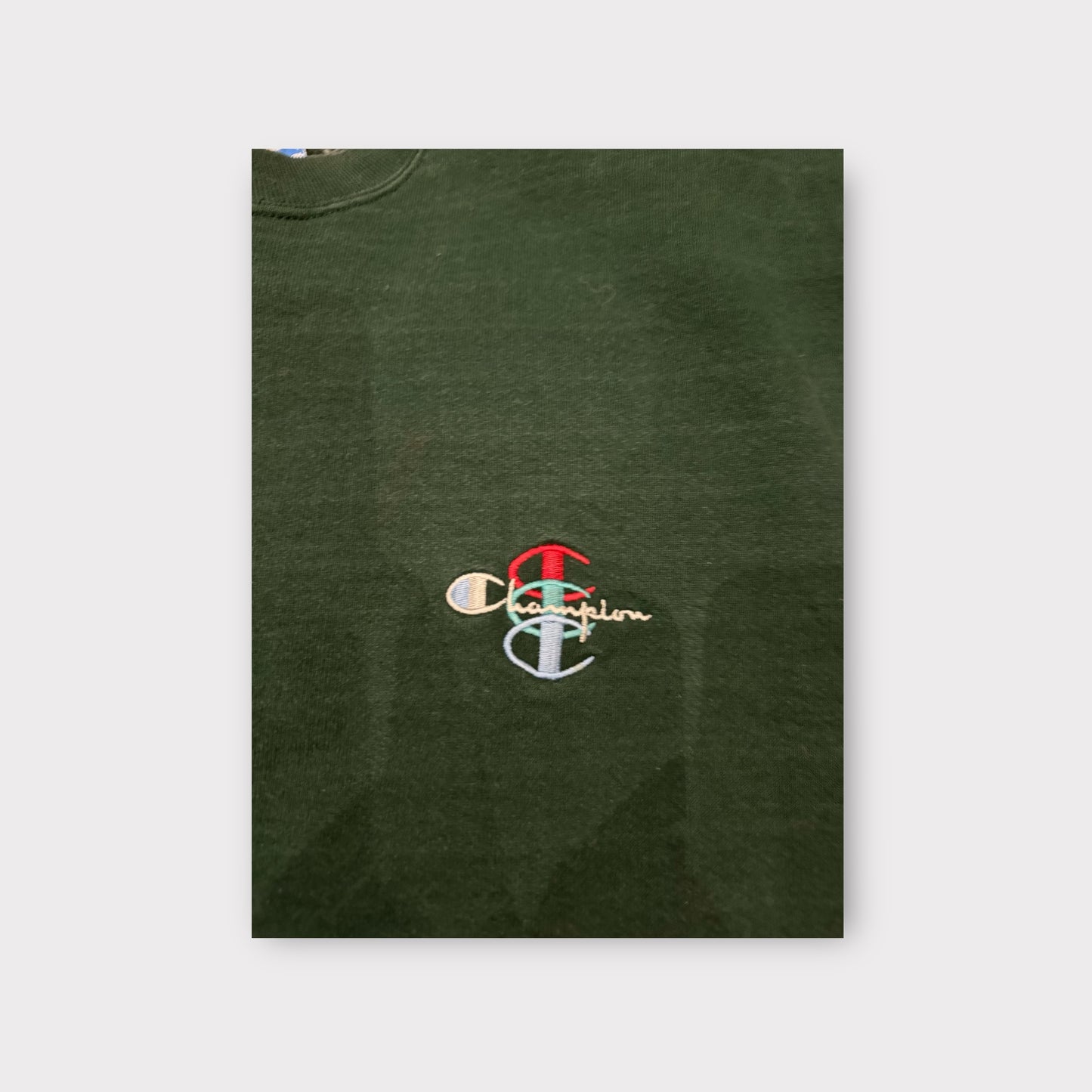 Vintage Champion Embroidered Triple C Crewneck Sweatshirt – XL (Green)