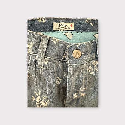 Reworked Polo Denim Bag – Floral Patchwork | Adjustable Strap | Sustainable Upcycled Design