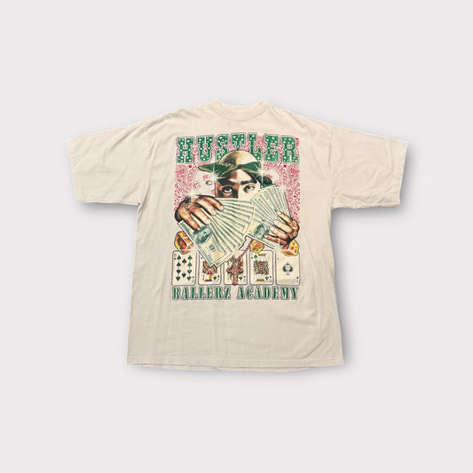 Vintage Y2K Hustler Tupac Studded Embellished Money Poker Hip Hop T-Shirt Sz 4XL