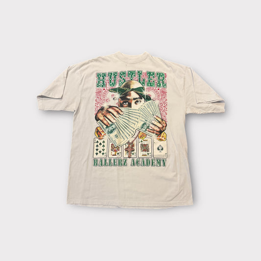 Vintage Y2K Hustler Tupac Studded Embellished Money Poker Hip Hop T-Shirt Sz 4XL