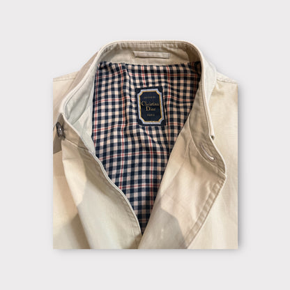 Vintage Christian Dior Paris Trench Coat 46 Beige – Classic Wool-Lined Jacket