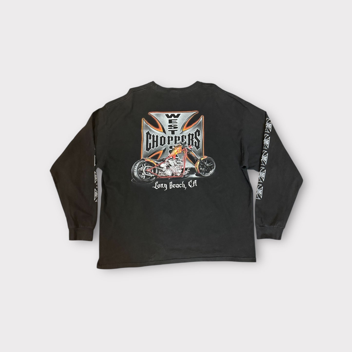 Vintage Y2K West Coast Choppers Long Sleeve T-Shirt Black Size 3XL